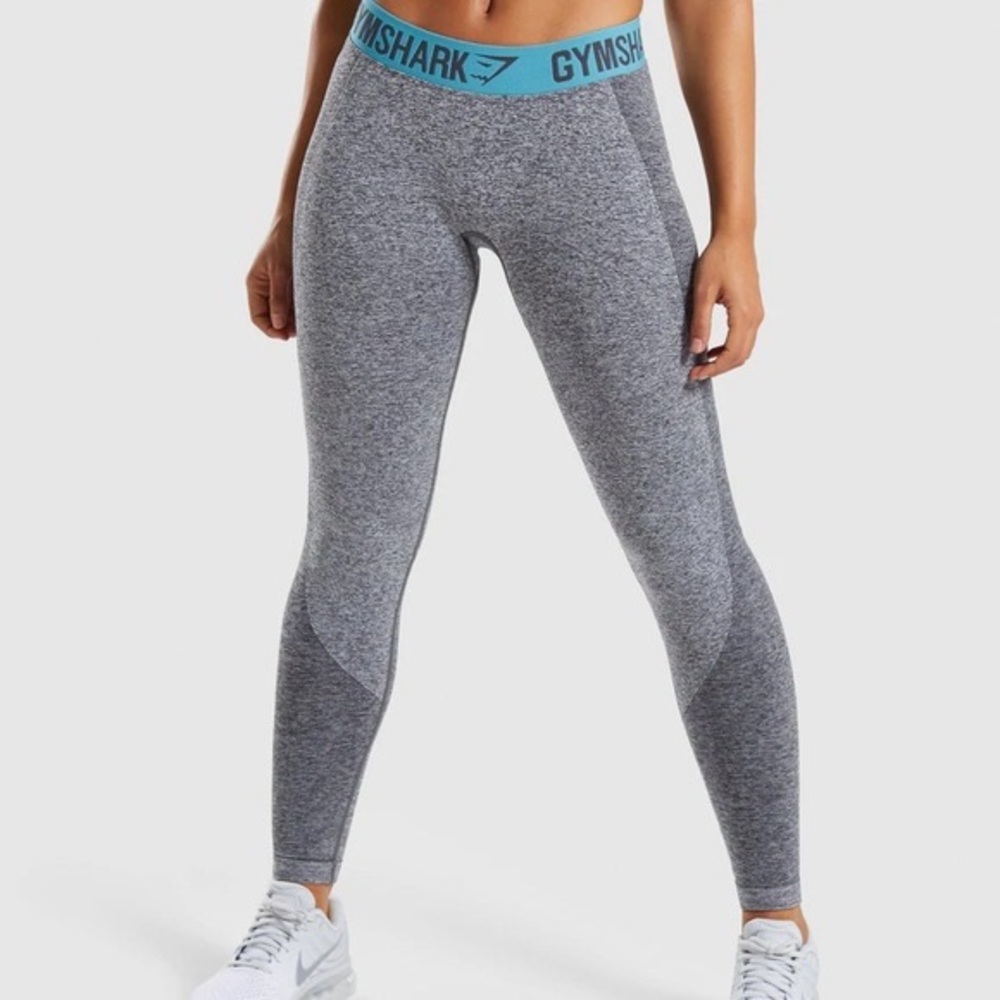 Gymshark Flex Leggings - Charcoal Marl/Dusky Teal